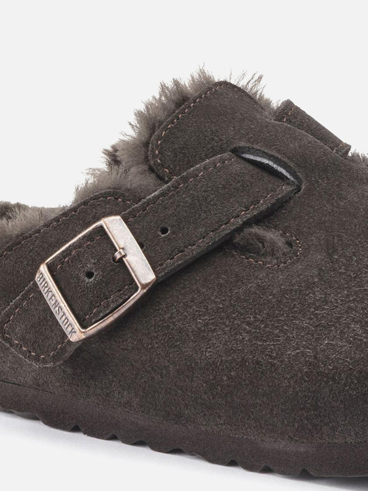 BIRKENSTOCK BOSTON SUEDE SHEARLING MOCHA