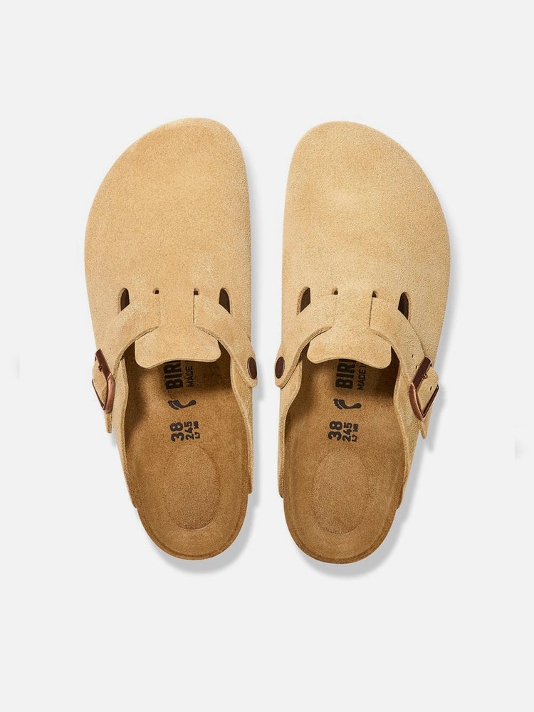 BIRKENSTOCK BOSTON SUEDE LEATHER LATTE CREAM