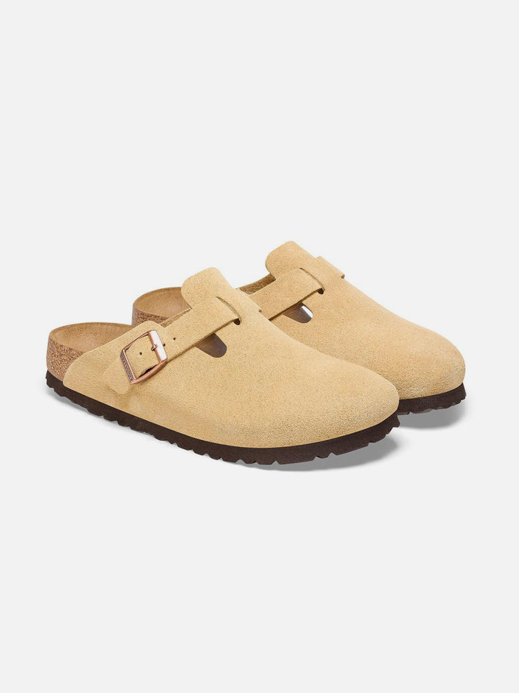 BIRKENSTOCK BOSTON SUEDE LEATHER LATTE CREAM