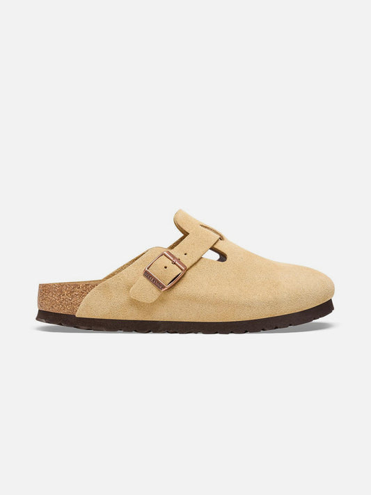 BIRKENSTOCK BOSTON SUEDE LEATHER LATTE CREAM