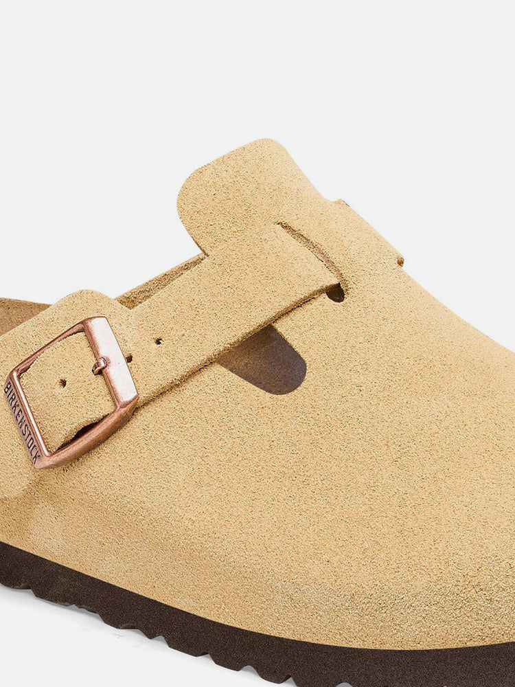 BIRKENSTOCK BOSTON SUEDE LEATHER LATTE CREAM