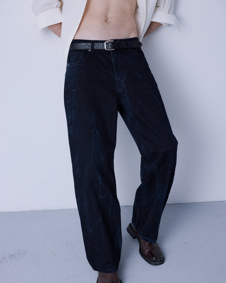 DARK NAVY LOOSE FIT JEANS