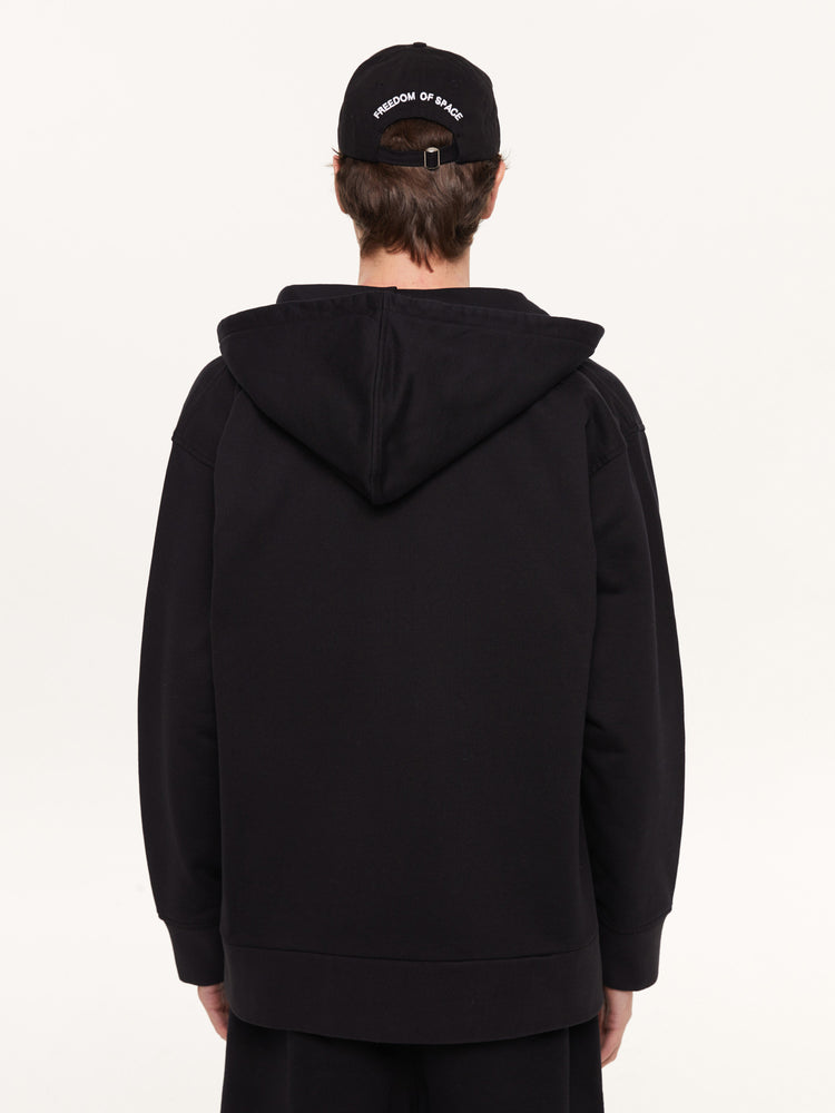 A SIMPLE FULL ZIP HOODIE BLACK