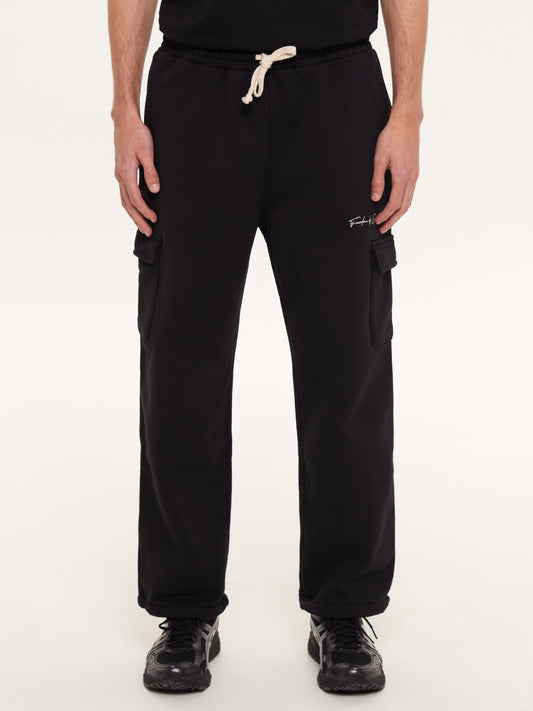 SIGNATURE CARGO LOUNGE PANTS BLACK