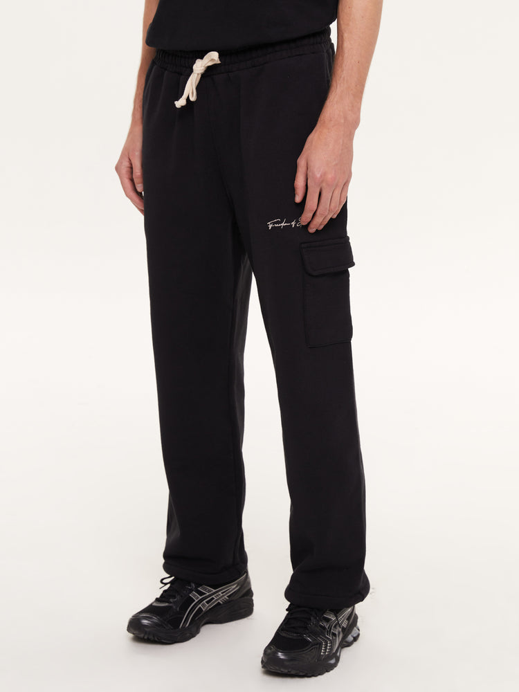 SIGNATURE CARGO LOUNGE PANTS BLACK