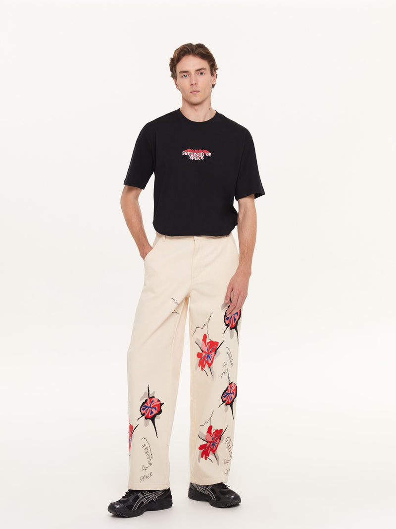 Flower Embroidered Jeans