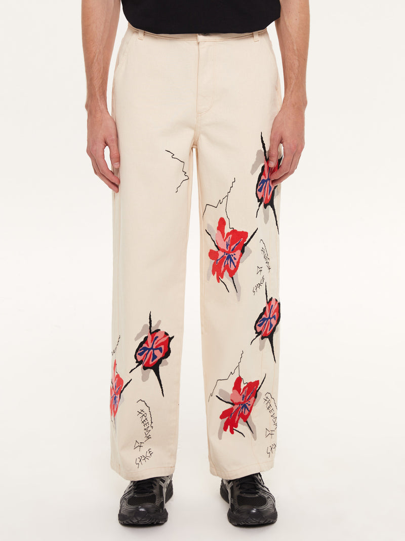 Flower Embroidered Jeans