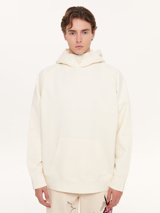 A SIMPLE TURTLENECK HOODIE OFF WHITE