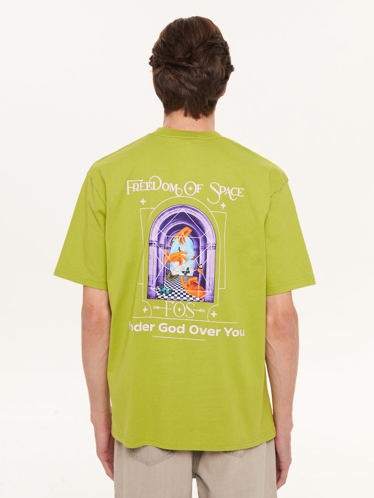 UNDER GOD OVER YOU T-SHIRT LIME