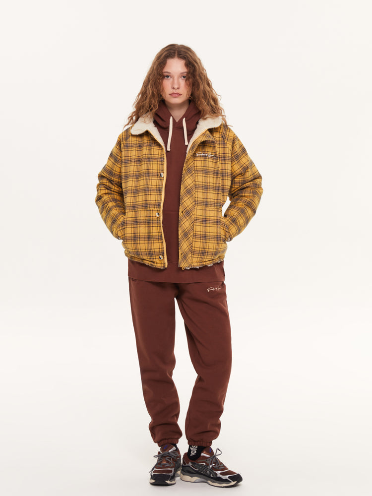 REVERSIBLE FLANNEL FLEECE JACKET YELLOW