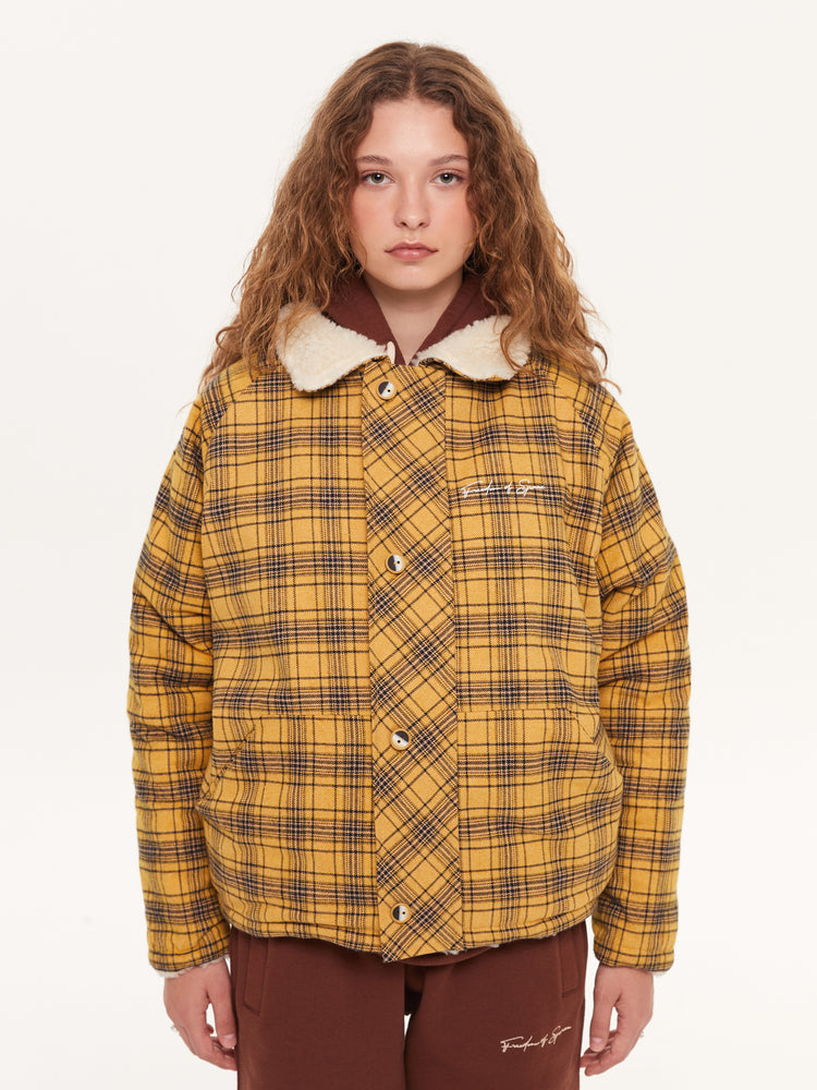 REVERSIBLE FLANNEL FLEECE JACKET YELLOW