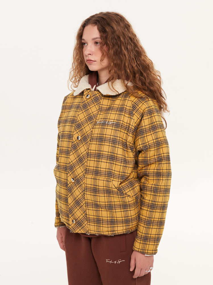 REVERSIBLE FLANNEL FLEECE JACKET YELLOW