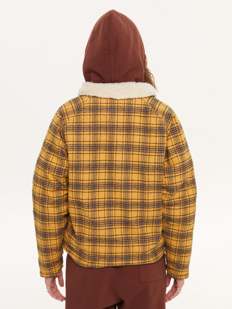 REVERSIBLE FLANNEL FLEECE JACKET YELLOW