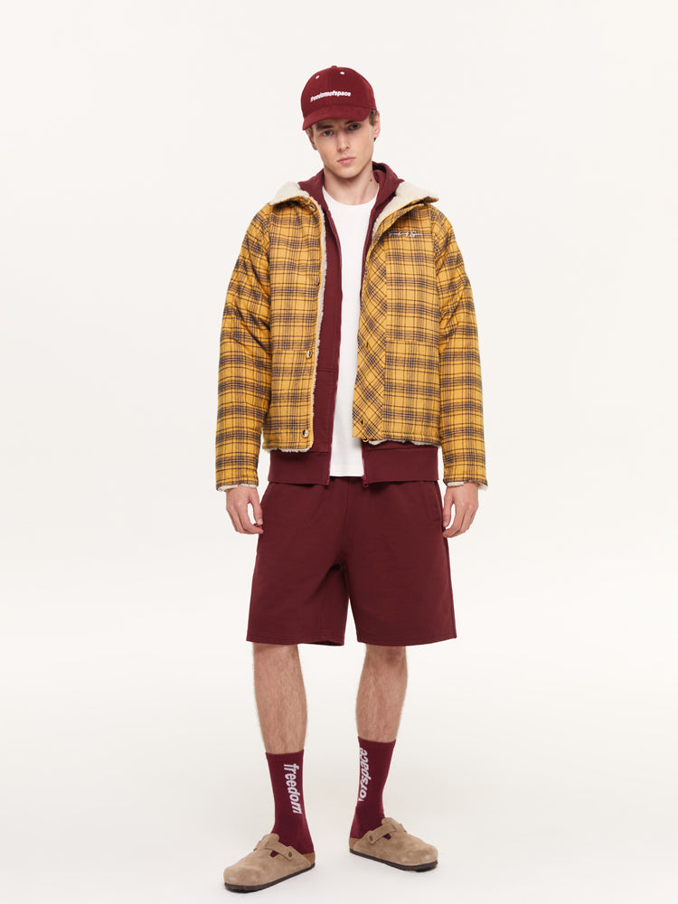 REVERSIBLE FLANNEL FLEECE JACKET YELLOW