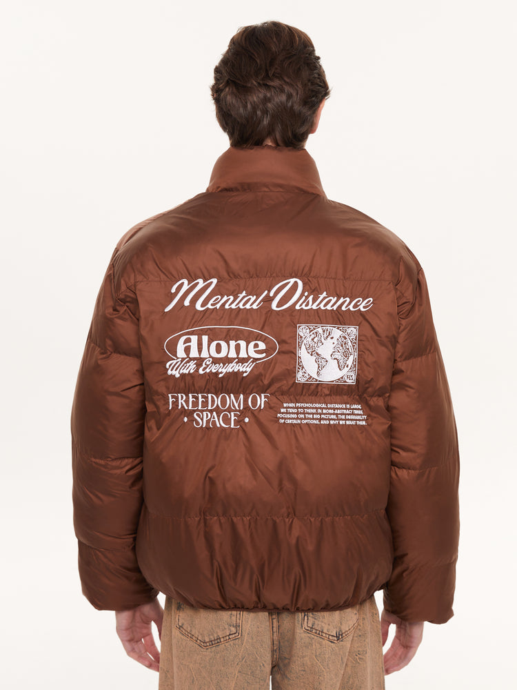 REVERSIBLE PUFFER JACKET BROWN