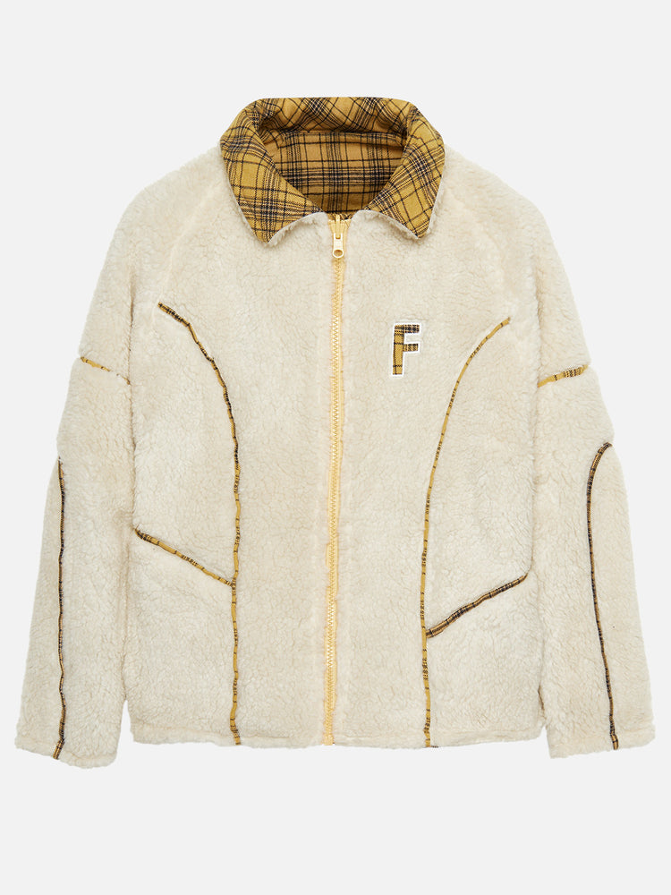 REVERSIBLE FLANNEL FLEECE JACKET YELLOW