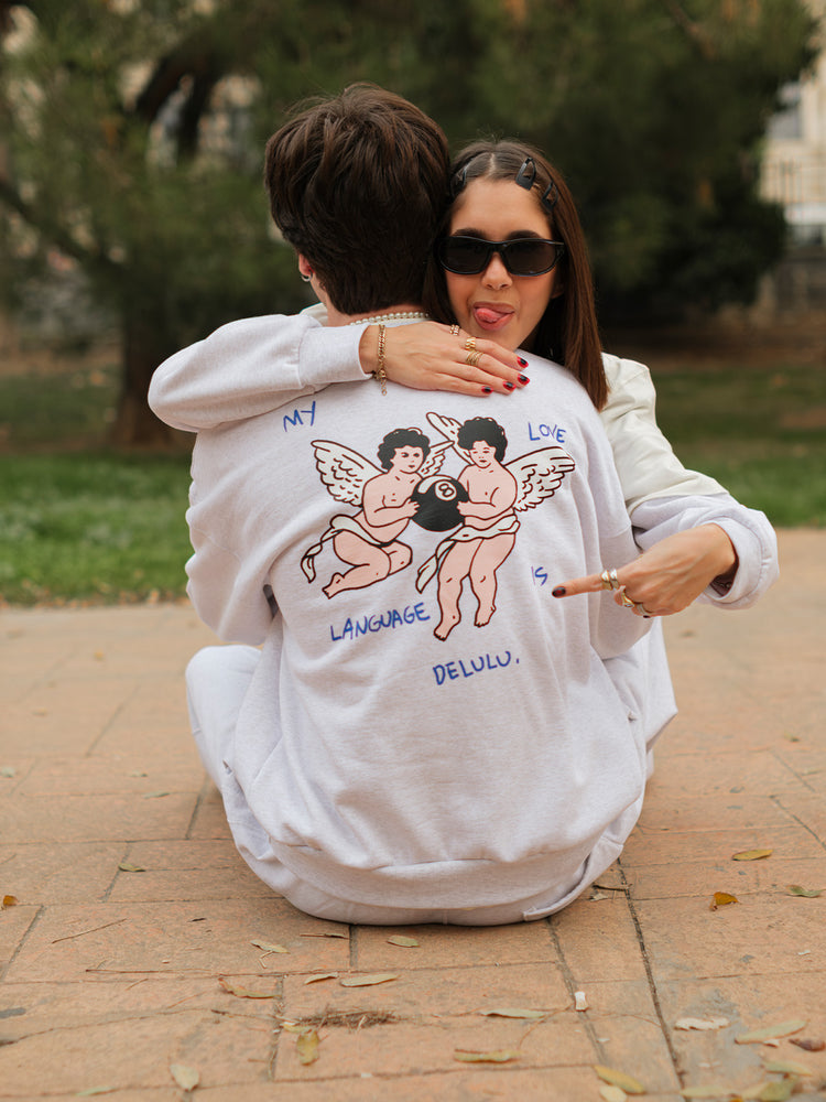 DELULU SWEATSHIRT GREY MARL