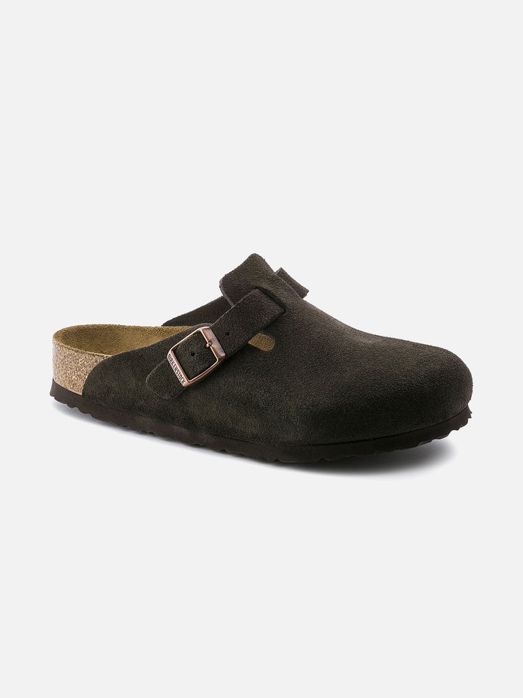 BIRKENSTOCK BOSTON SOFT FOOTBED SUEDE MOCHA