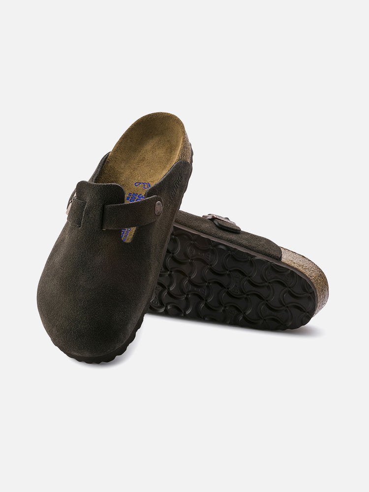 BIRKENSTOCK BOSTON SOFT FOOTBED SUEDE MOCHA