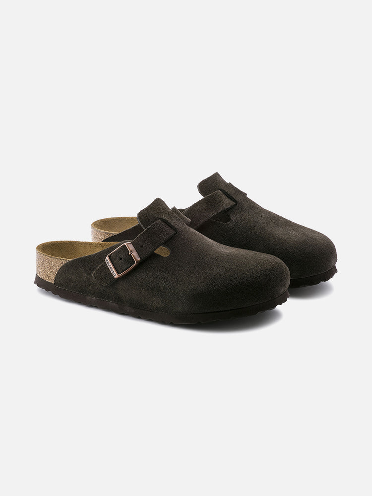 BIRKENSTOCK BOSTON SOFT FOOTBED SUEDE MOCHA