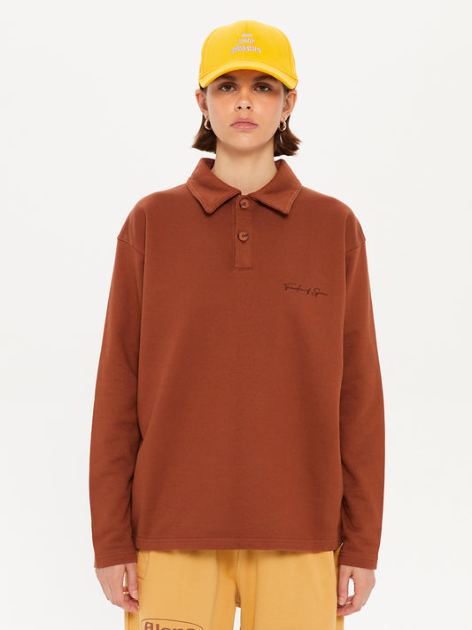 SIGNATURE POLO SWEATSHIRT BROWN