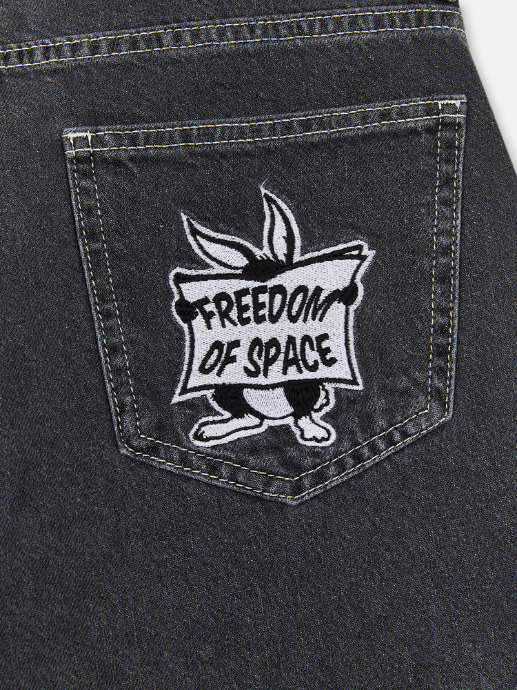 STONE WASHED JEANS BLACK