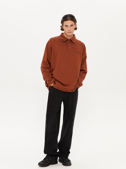 SIGNATURE POLO SWEATSHIRT BROWN