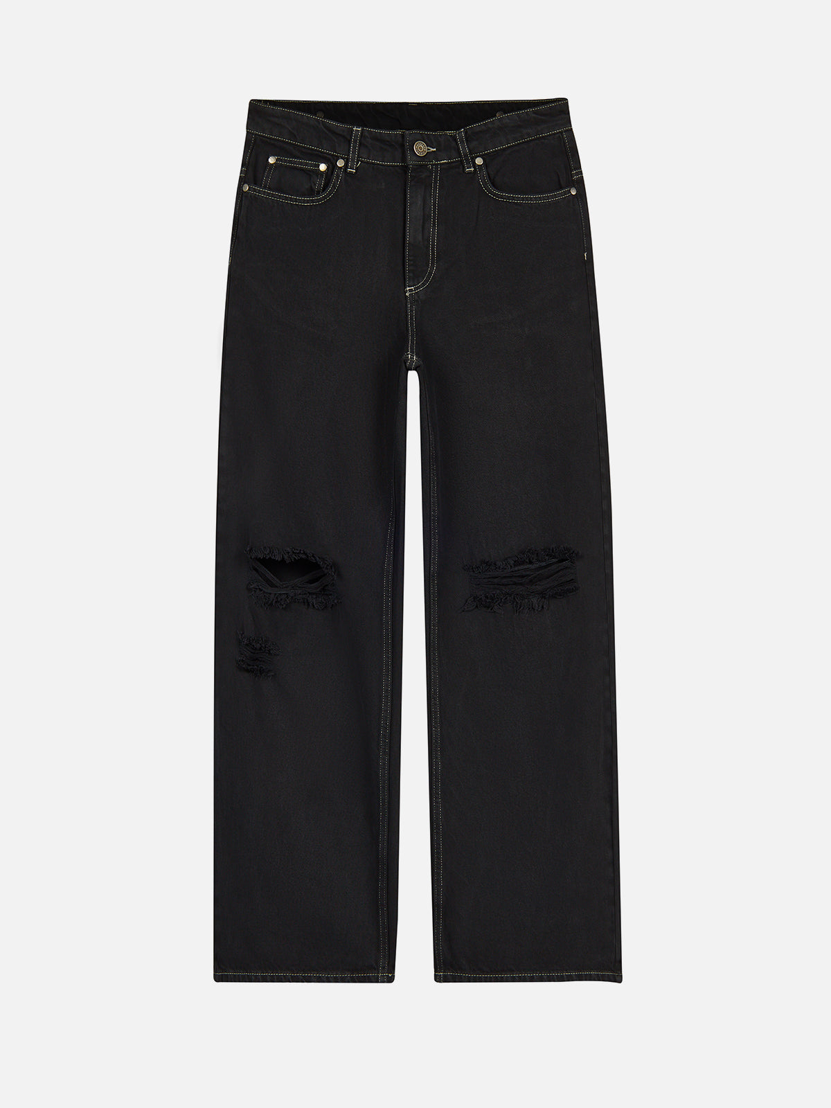 Core Denim Distress Jeans - Black — 01