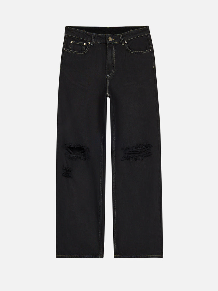 Core Denim Distress Jeans - Black — 01