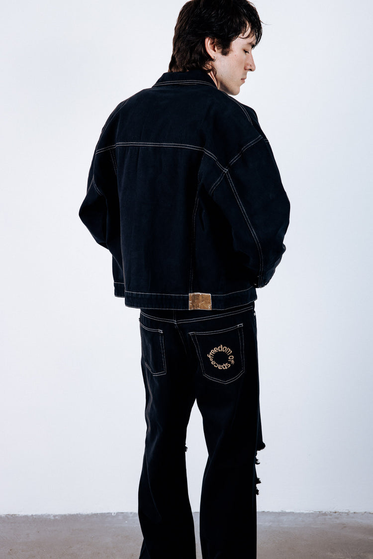 Core Denim Distress Jeans - Black — 6