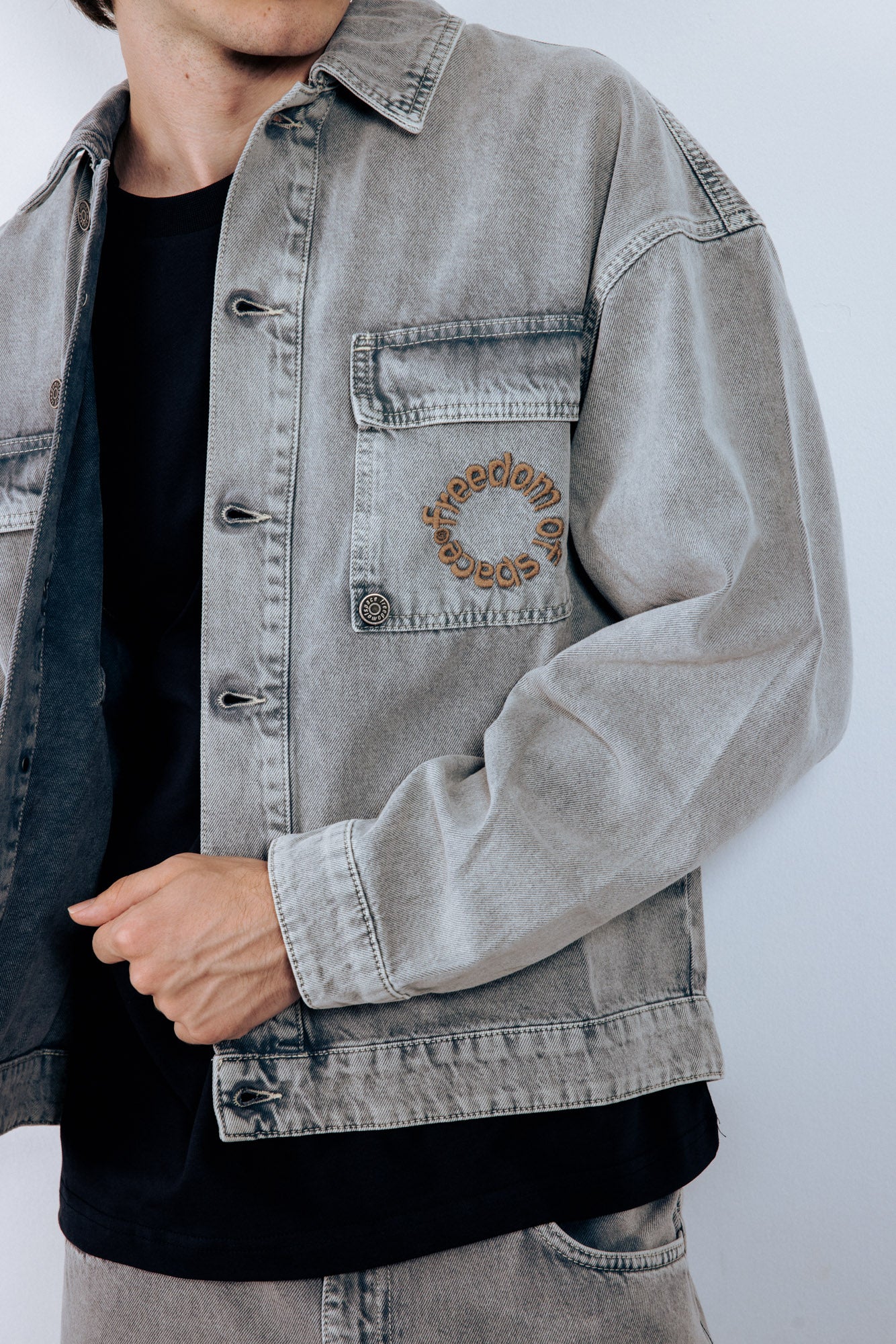 Core Denim Jacket - Washed Grey — 5