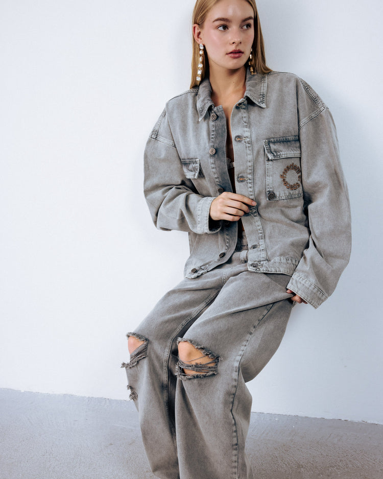 Core Denim Jacket - Washed Grey — 6