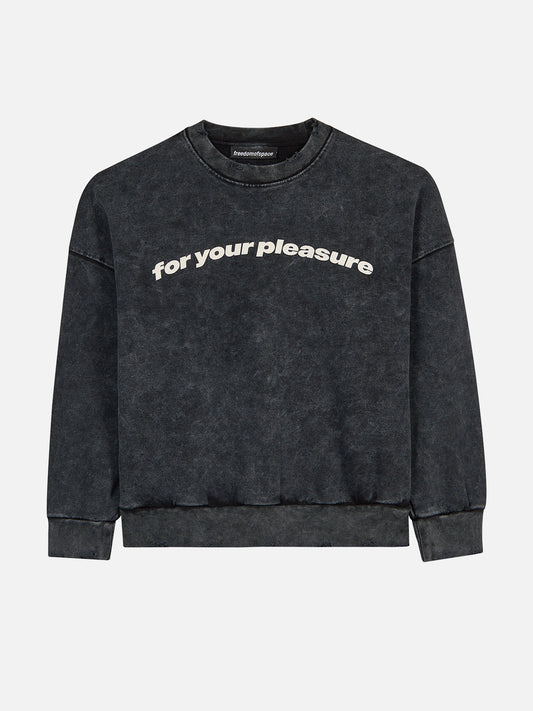 For Your Pleasure Distress Sweatshirt Black - ön