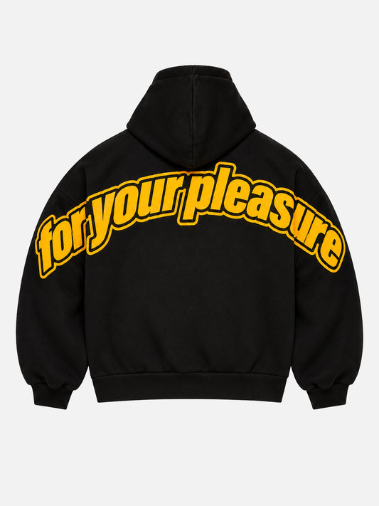 For Your Pleasure Full Zip Hoodie Black - arka