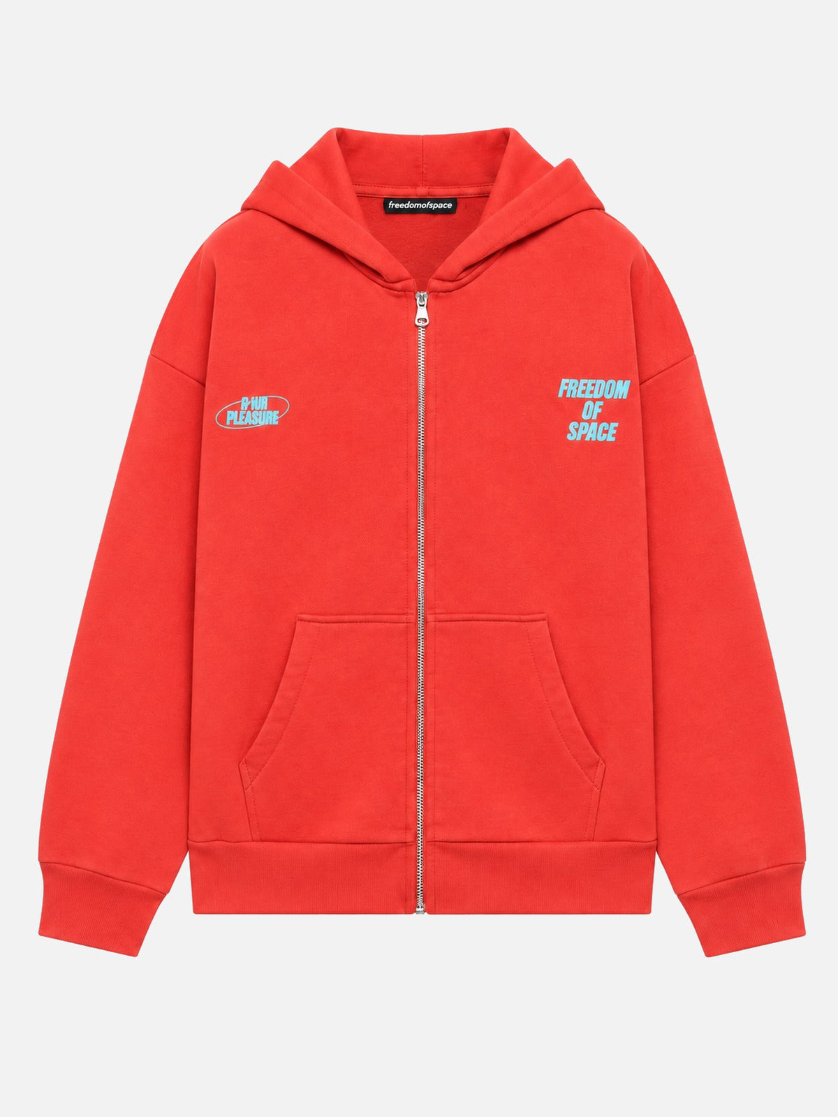 For Your Pleasure Full Zip Hoodie Coral Red - ön