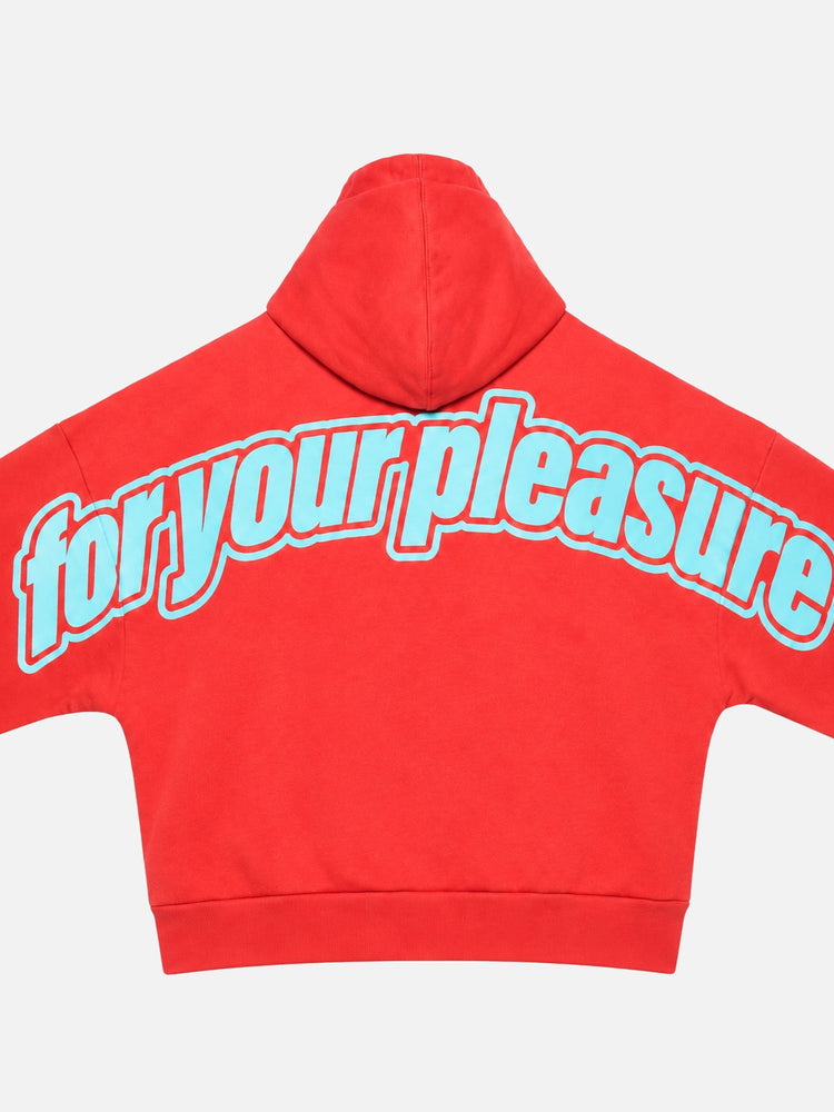 For Your Pleasure Full Zip Hoodie Coral Red - baskı detayı