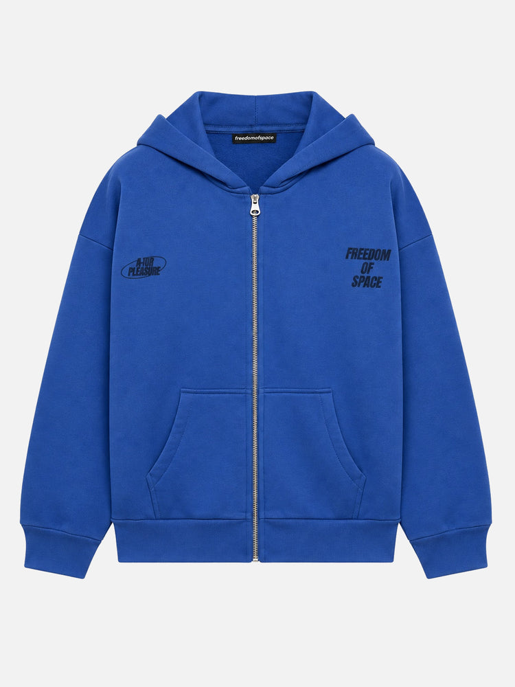 For Your Pleasure Full Zip Hoodie Royal Blue - ön
