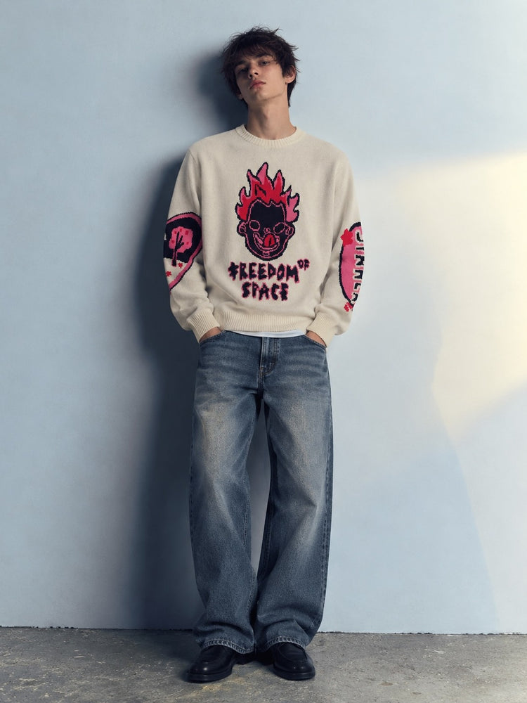 Monster Knit Sweater Off White - model