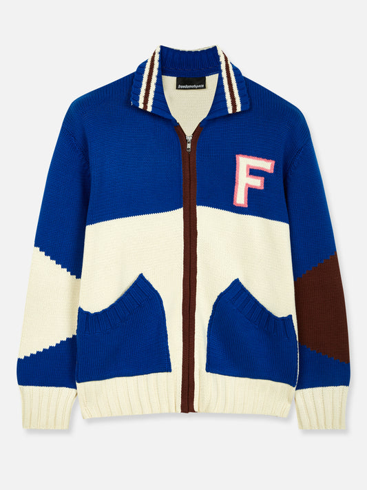 COLORBLOCK FULL ZIP CARDIGAN