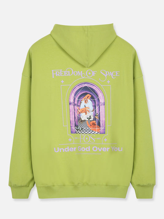 UNDER GOD OVER YOU HOODIE LIME