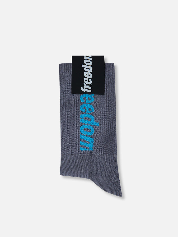 LOGO SOCKS GREY/BLUE