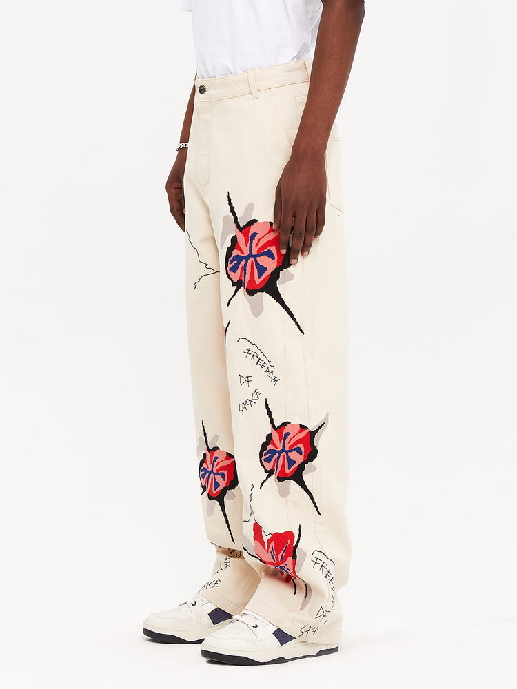 FLOWER EMBROIDERED JEANS