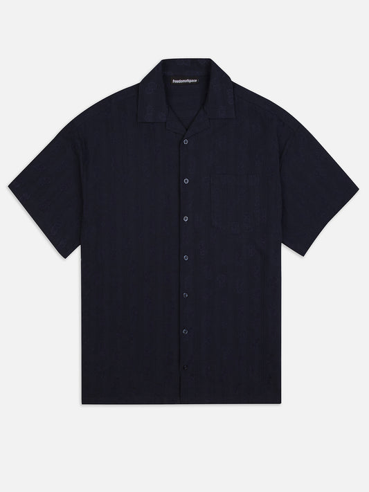 LOGO EMBROIDERED SHORT SLEEVE SHIRT NAVY