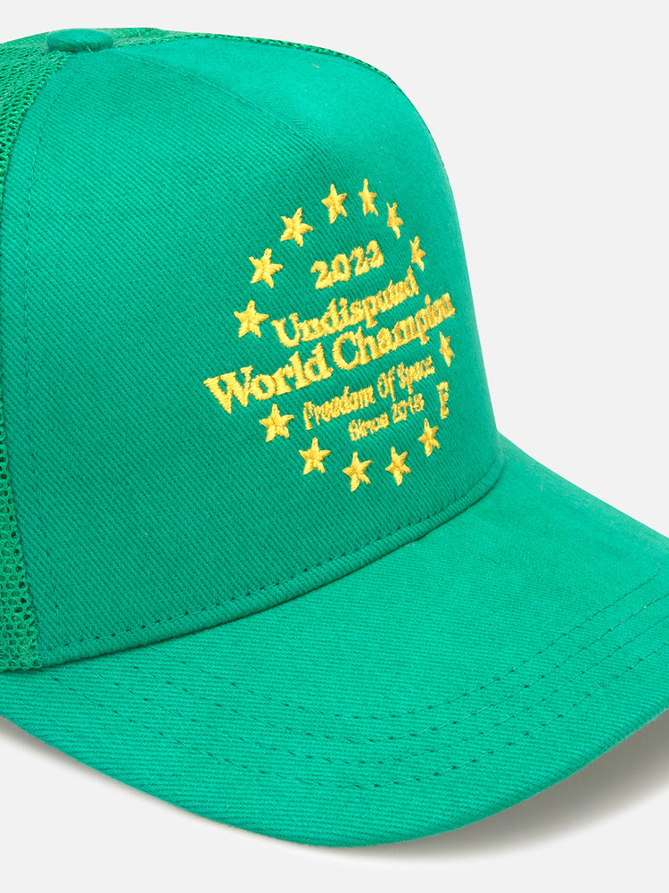 WORLD CHAMPION MESH BACK 5 PANEL CAP GREEN