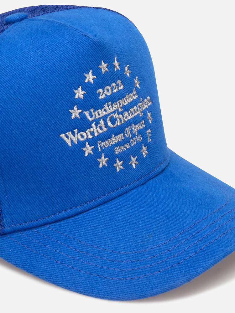 WORLD CHAMPION MESH BACK 5 PANEL CAP BLUE