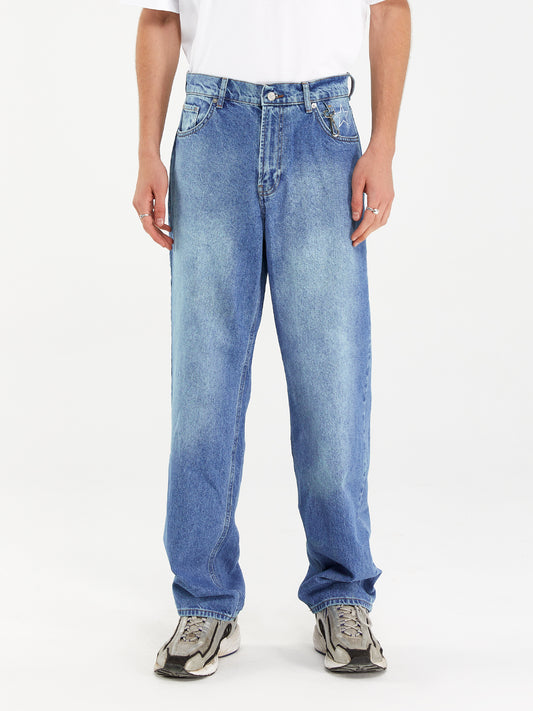 STONE WASHED JEANS BLUE
