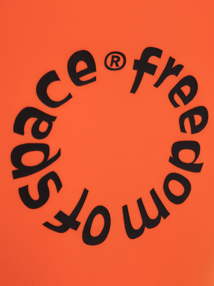 Circle Logo Zip Up Swimsuit Orange