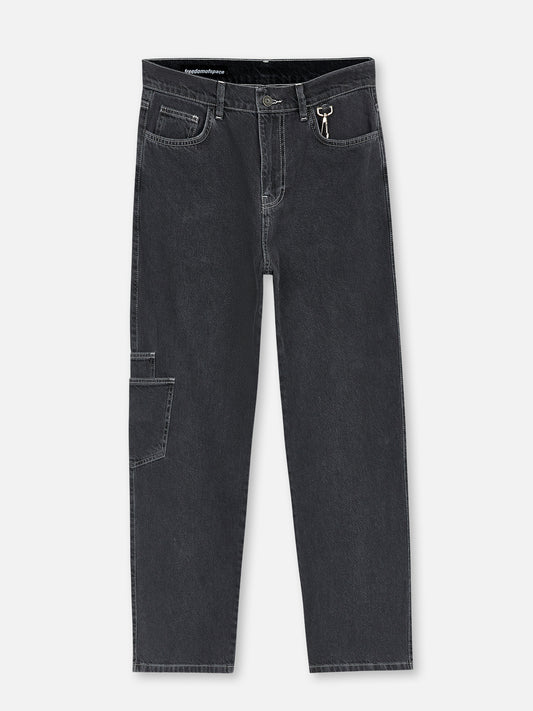 STONE WASHED JEANS BLACK