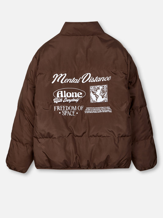 REVERSIBLE PUFFER JACKET BROWN